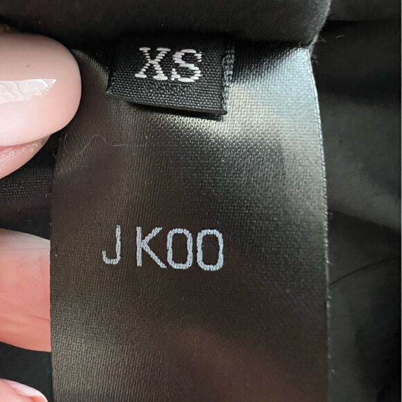 J KOO Black Ruffle Elongated Tee T-Shirt Top Mini Dress K-POP Designer Runway XS - Picture 16 of 16